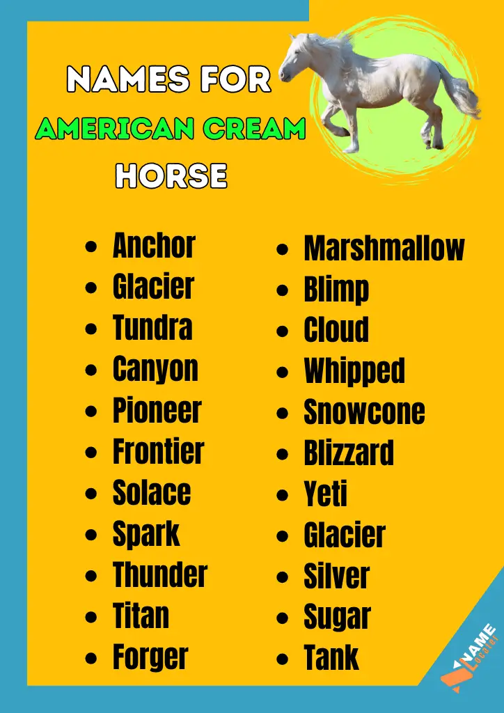 List of names for American Cream Horses