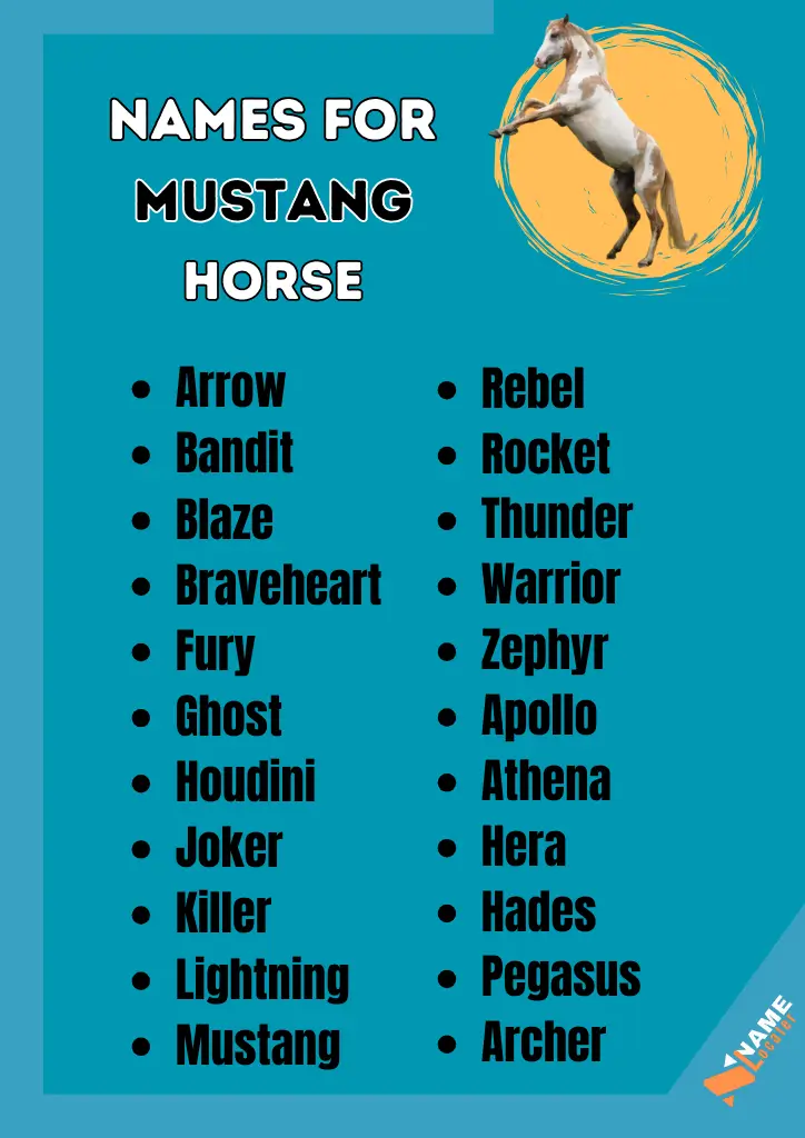 List of names for a mustang horse