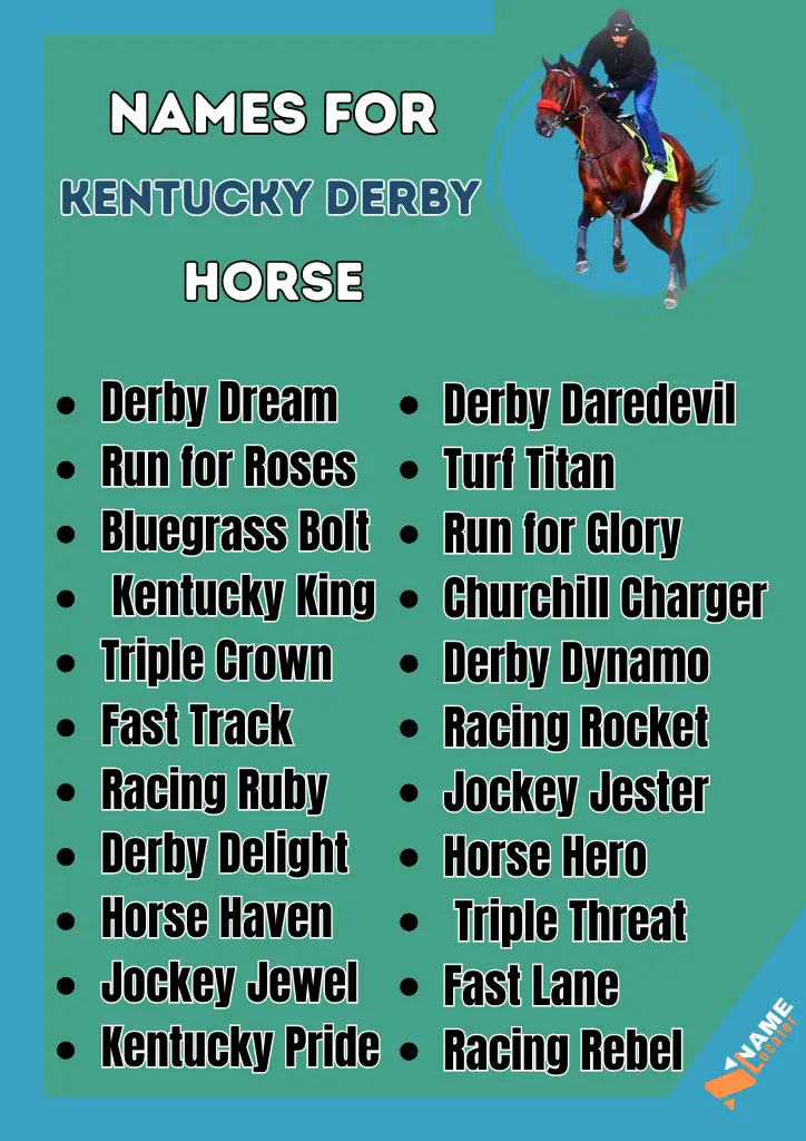 Kentucky Derby Horse Names For Race