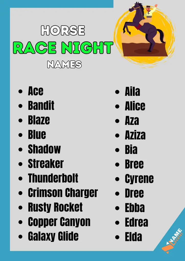 Race Night Horse Name Ideas