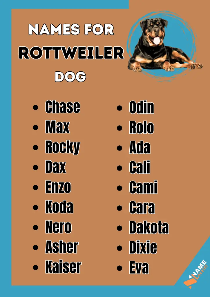 List of names for Rottweiler dogs